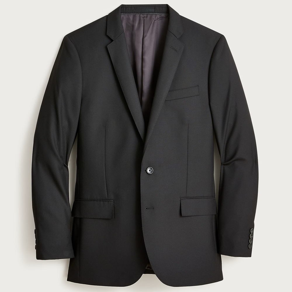 J.Crew Ludlow Italian Wool Suit Jacket 36R Slim Fit Black